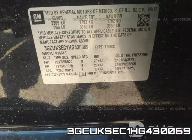 3GCUKSEC1HG430069 фото 10