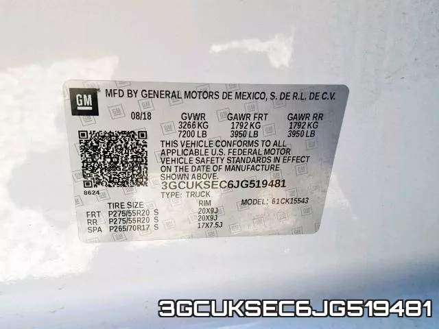 3GCUKSEC6JG519481 фото 2