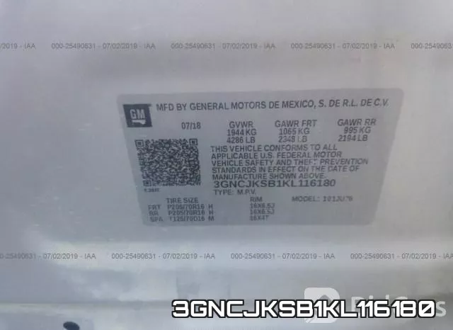 3GNCJKSB1KL116180 фото 10