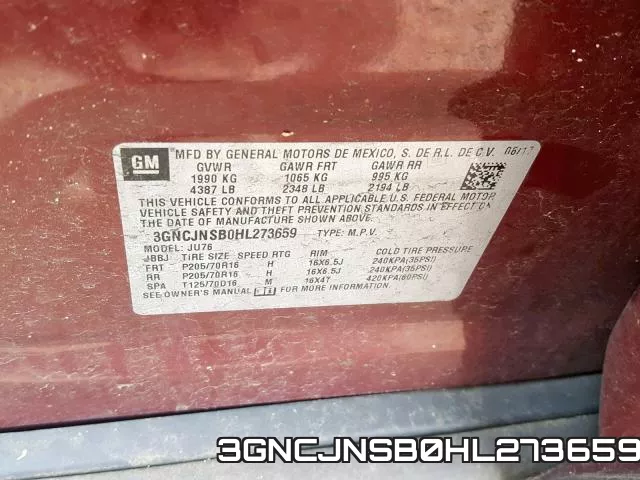 3GNCJNSB0HL273659 фото 2