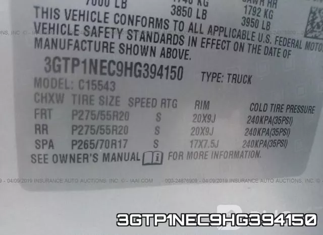 3GTP1NEC9HG394150 фото 10