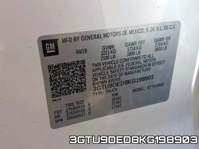 3GTU9DED8KG198903 фото 2
