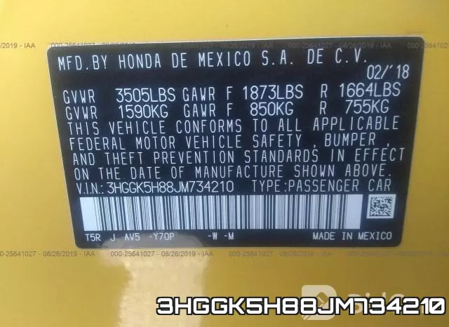 3HGGK5H88JM734210 фото 10