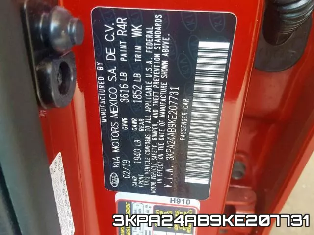 3KPA24AB9KE207731 фото 2