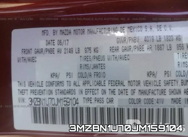 3MZBN1U70JM159104 фото 10