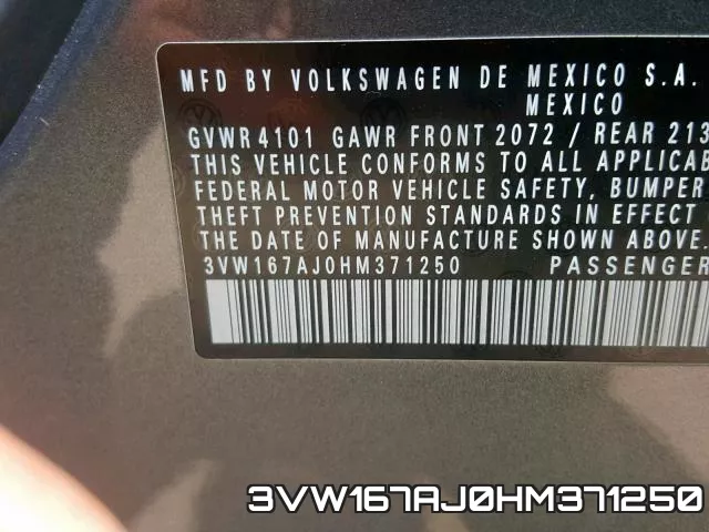 3VW167AJ0HM371250 фото 2