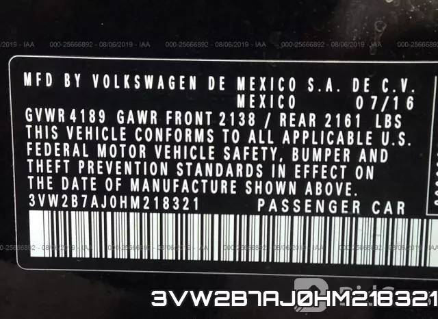 3VW2B7AJ0HM218321 фото 10
