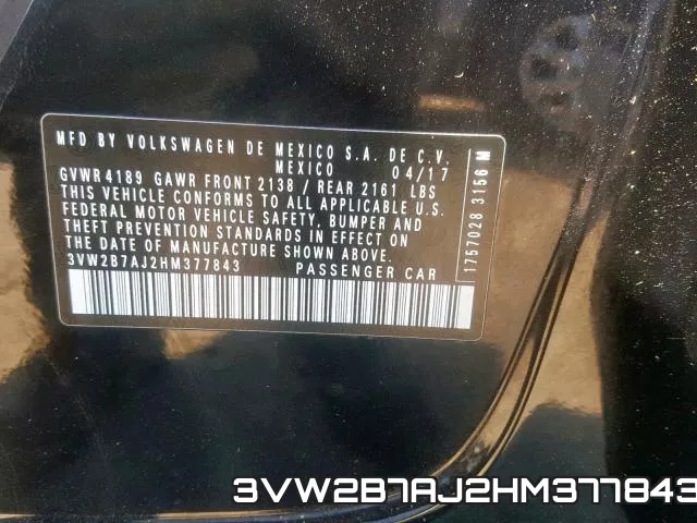 3VW2B7AJ2HM377843 фото 2