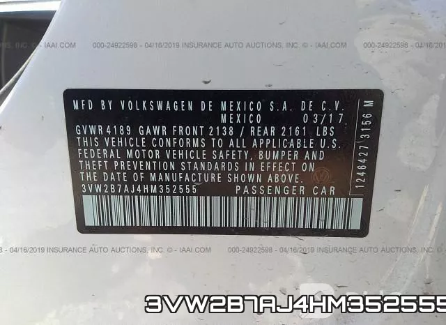 3VW2B7AJ4HM352555 фото 10