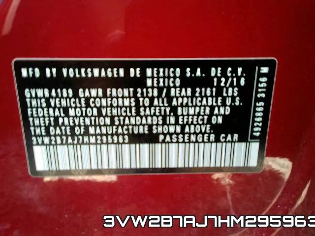 3VW2B7AJ7HM295963 фото 2
