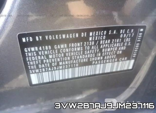 3VW2B7AJ9JM237116 фото 10