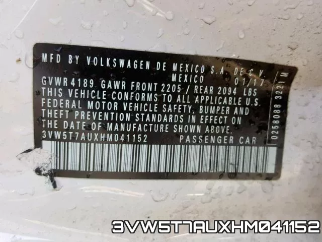 3VW5T7AUXHM041152 фото 2