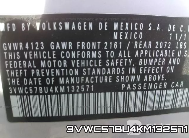 3VWC57BU4KM132571 фото 10