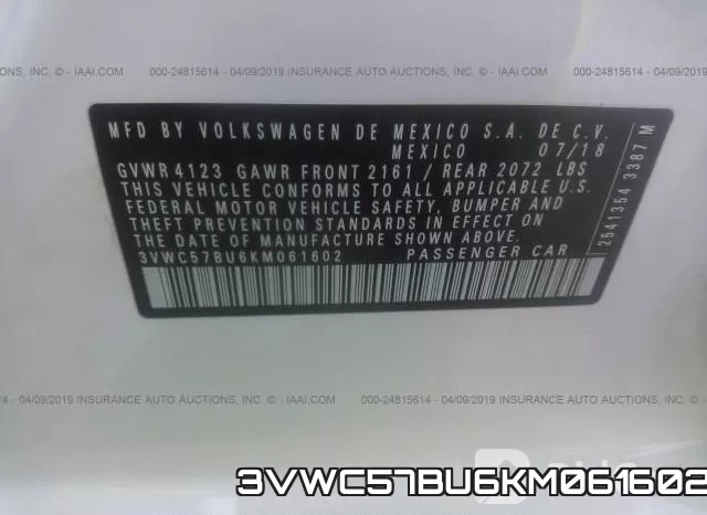 3VWC57BU6KM061602 фото 10