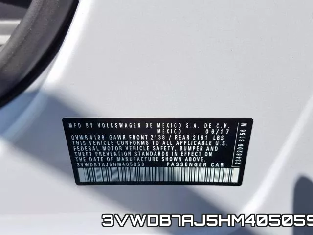 3VWDB7AJ5HM405059 фото 2