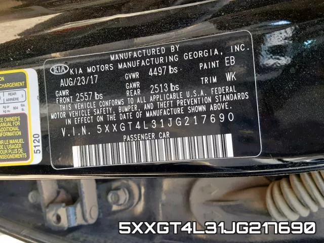 5XXGT4L31JG217690 фото 2