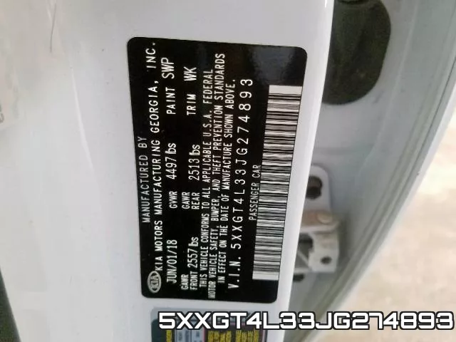 5XXGT4L33JG274893 фото 2