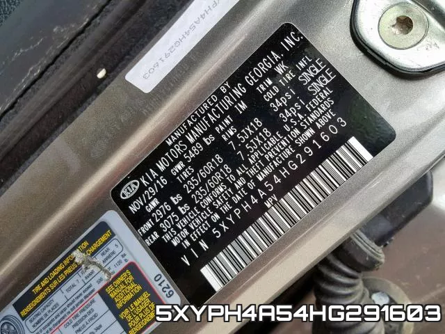 5XYPH4A54HG291603 фото 2
