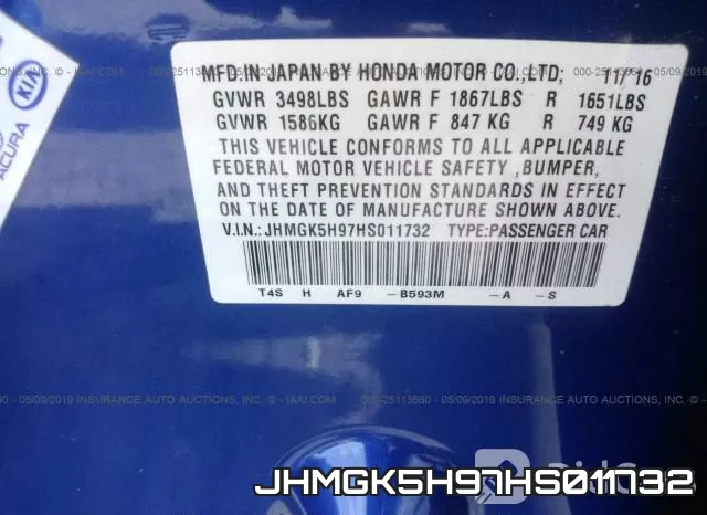 JHMGK5H97HS011732 фото 10