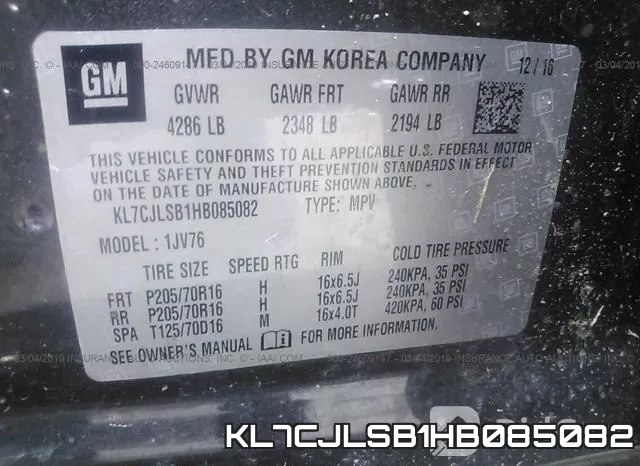 KL7CJLSB1HB085082 фото 10