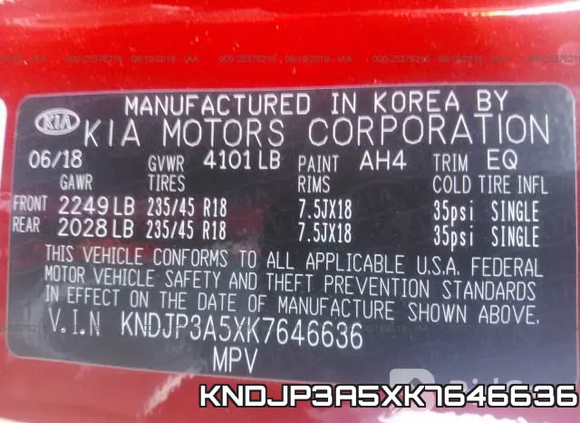 KNDJP3A5XK7646636 фото 9