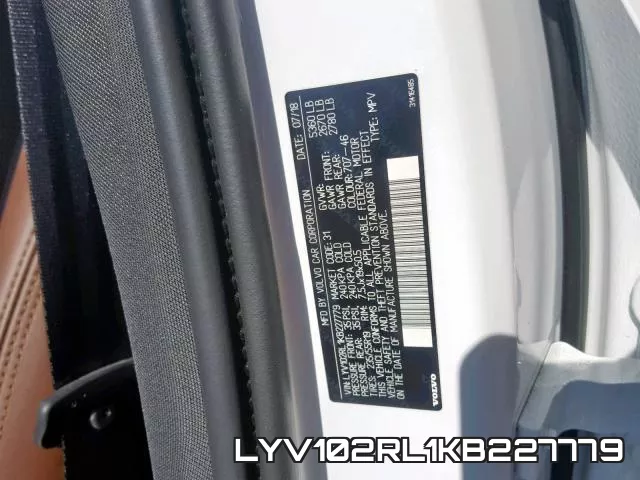 LYV102RL1KB227779 фото 2