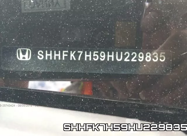 SHHFK7H59HU229835 фото 10