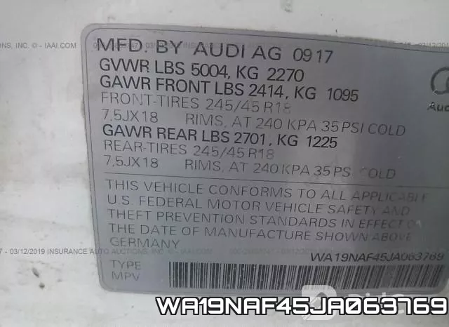 WA19NAF45JA063769 фото 10