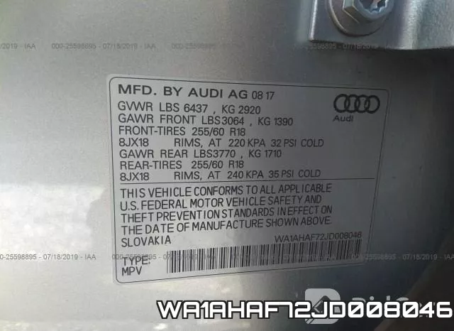 WA1AHAF72JD008046 фото 10