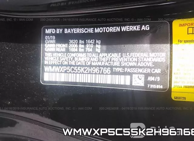 WMWXP5C55K2H96766 фото 10
