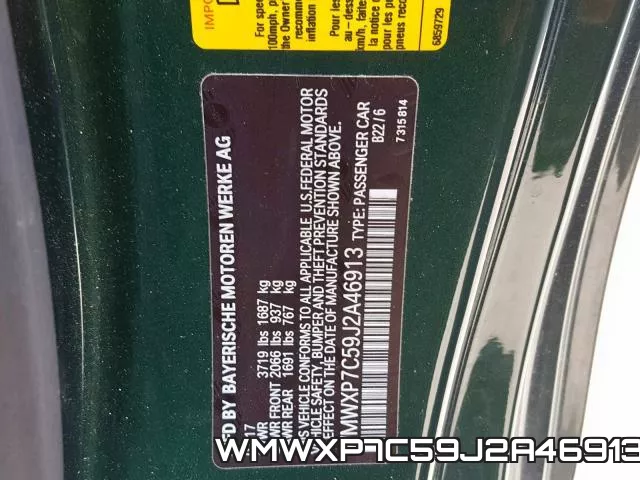 WMWXP7C59J2A46913 фото 2