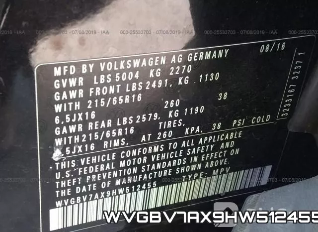 WVGBV7AX9HW512455 фото 10