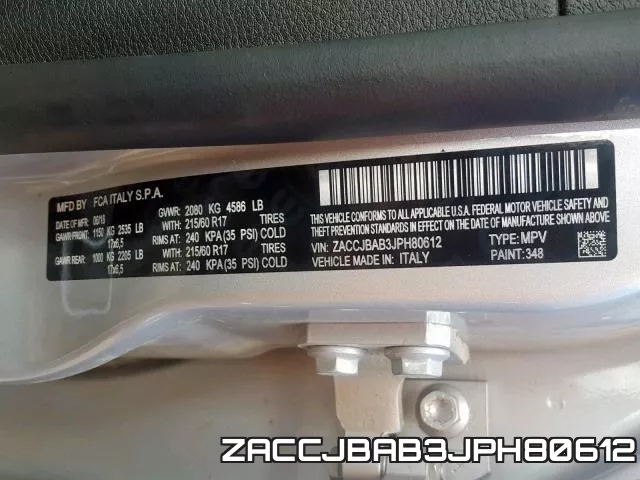 ZACCJBAB3JPH80612 фото 2