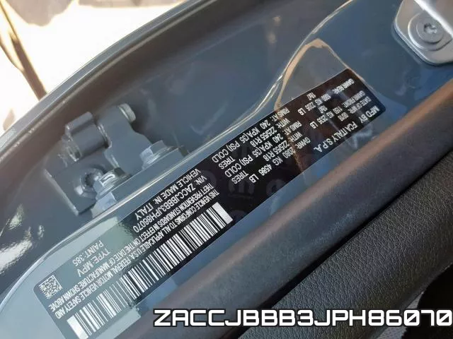 ZACCJBBB3JPH86070 фото 2
