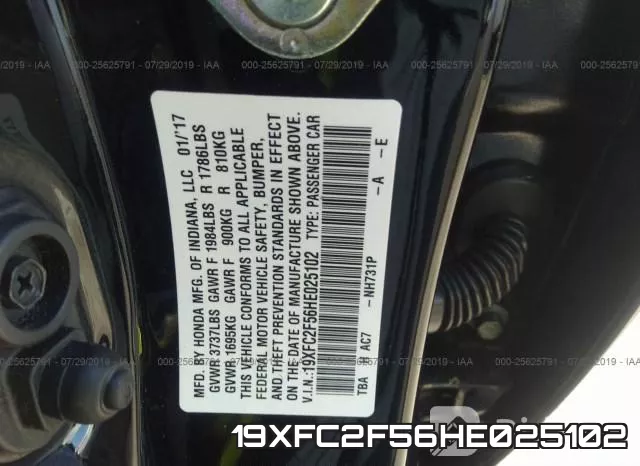 19XFC2F56HE025102 фото 10