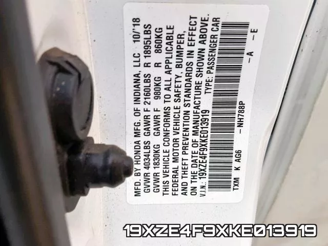 19XZE4F9XKE013919 фото 2