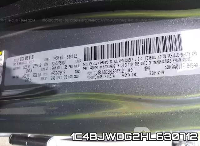 1C4BJWDG2HL630712 фото 10