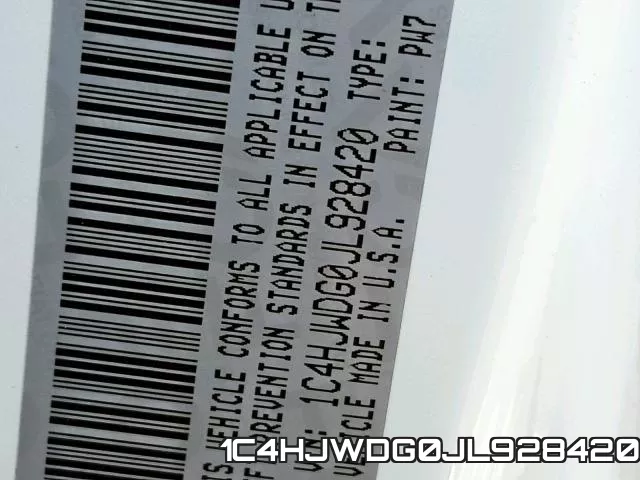 1C4HJWDG0JL928420 фото 2