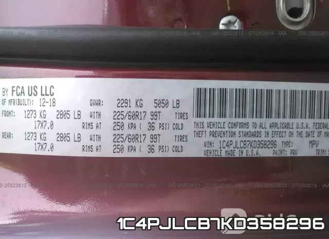 1C4PJLCB7KD358296 фото 10