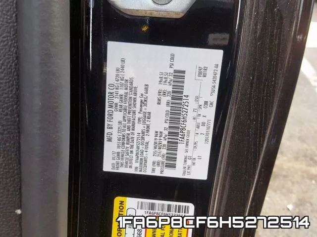 1FA6P8CF6H5272514 фото 2