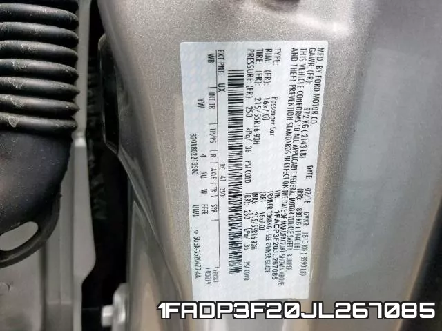 1FADP3F20JL267085 фото 2