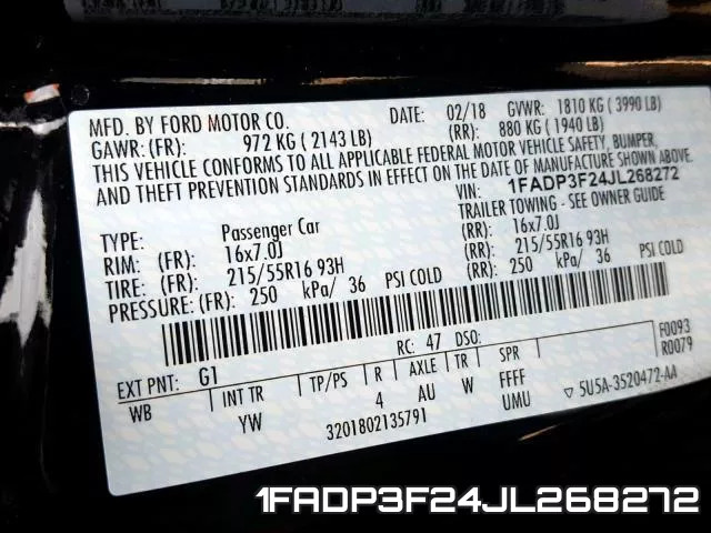 1FADP3F24JL268272 фото 2