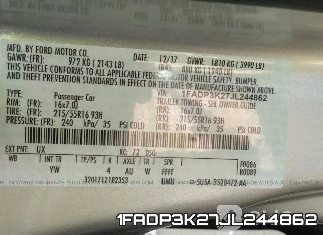 1FADP3K27JL244862 фото 10