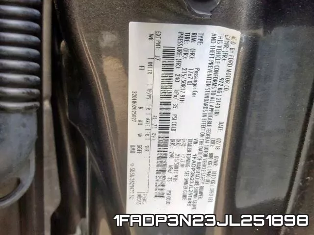 1FADP3N23JL251898 фото 2