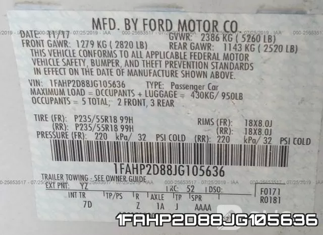 1FAHP2D88JG105636 фото 10