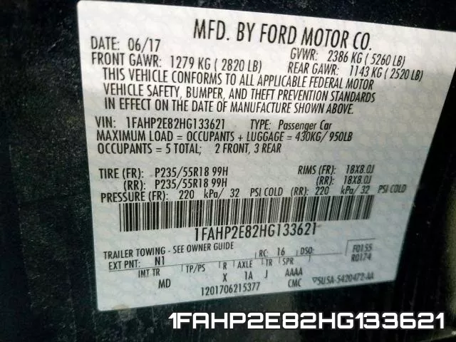 1FAHP2E82HG133621 фото 2