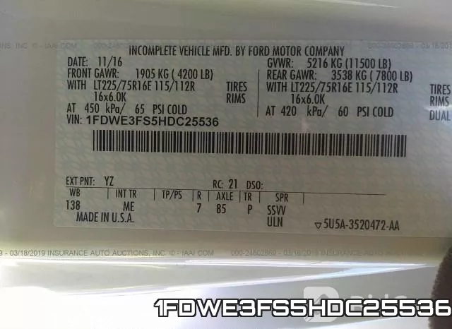 1FDWE3FS5HDC25536 фото 10