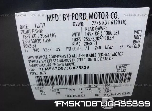 1FM5K7D87JGA35339 фото 10