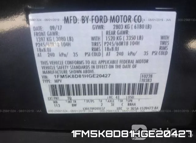 1FM5K8D81HGE20427 фото 10