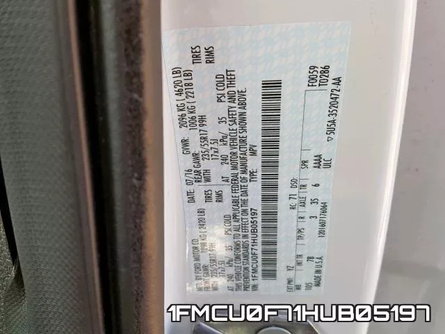1FMCU0F71HUB05197 фото 2